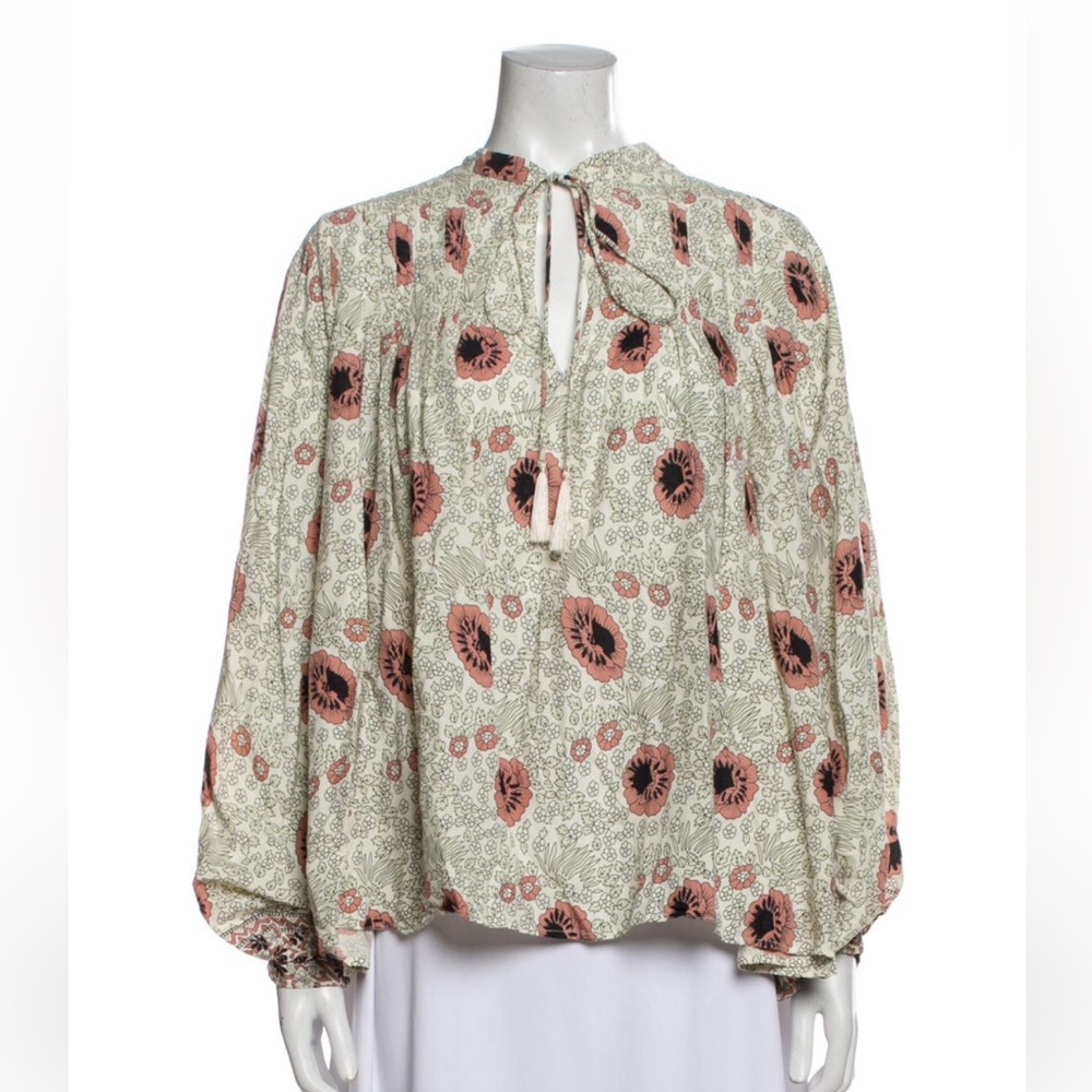 Natalie Martin Printed Mock Neck Blouse